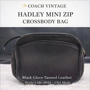 Vintage Coach Black Style 9935 Style /Hadley Zip Top zipper closure/Front PKT